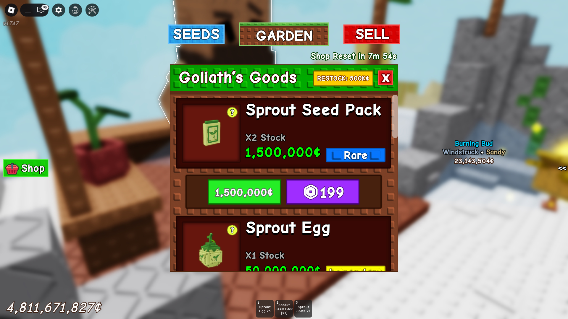 Goliath's Shop in Grow a Garden