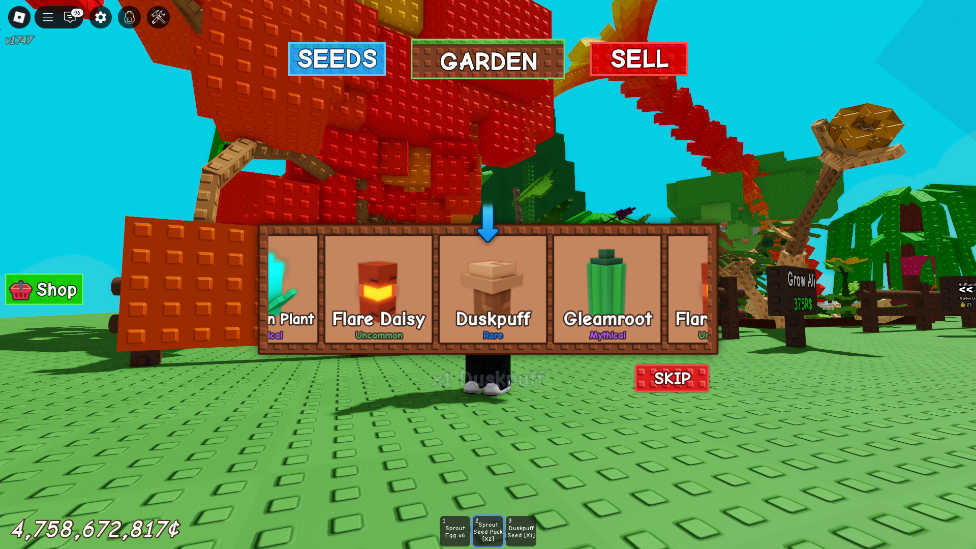 Random Seed from Sprout Seeds in Grow a Garden