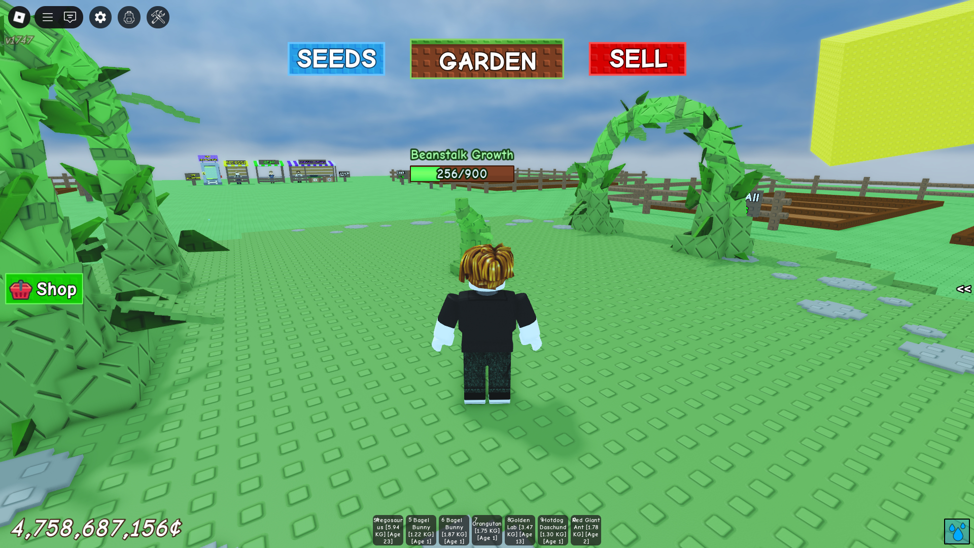 Growing a Beanstalk in Grow a Garden