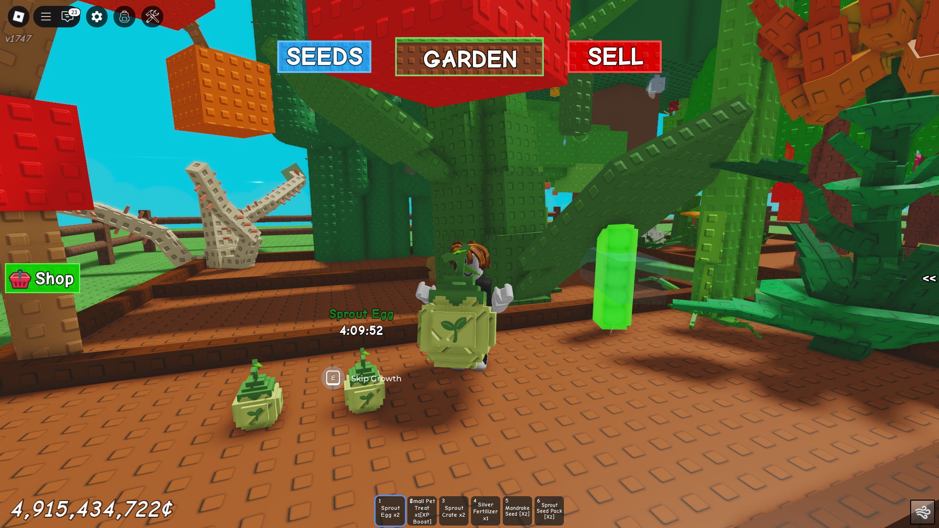 Growing Sprout Eggs in Grow a Garden