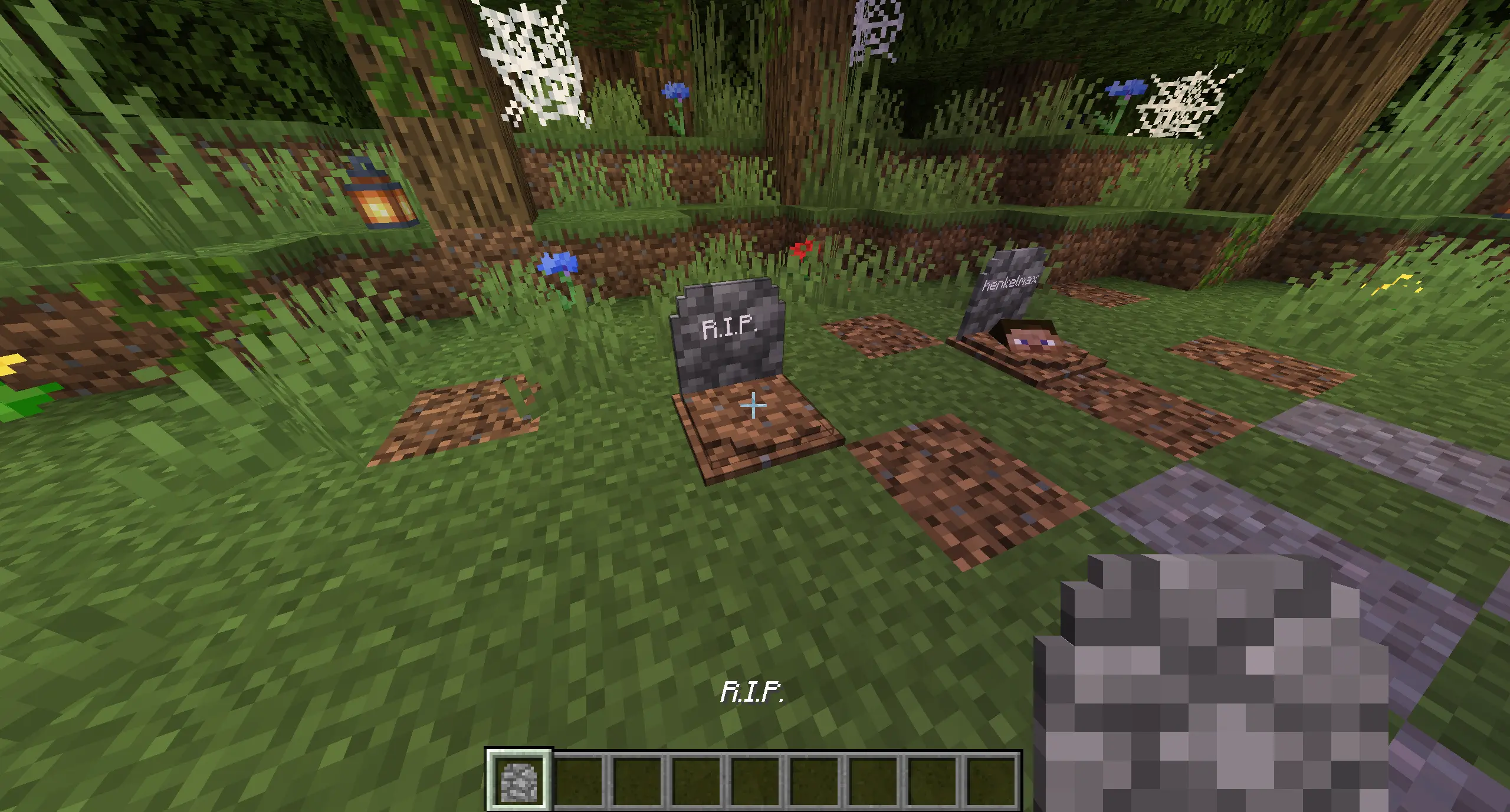 Gravsten i GraveStone Mod til Minecraft