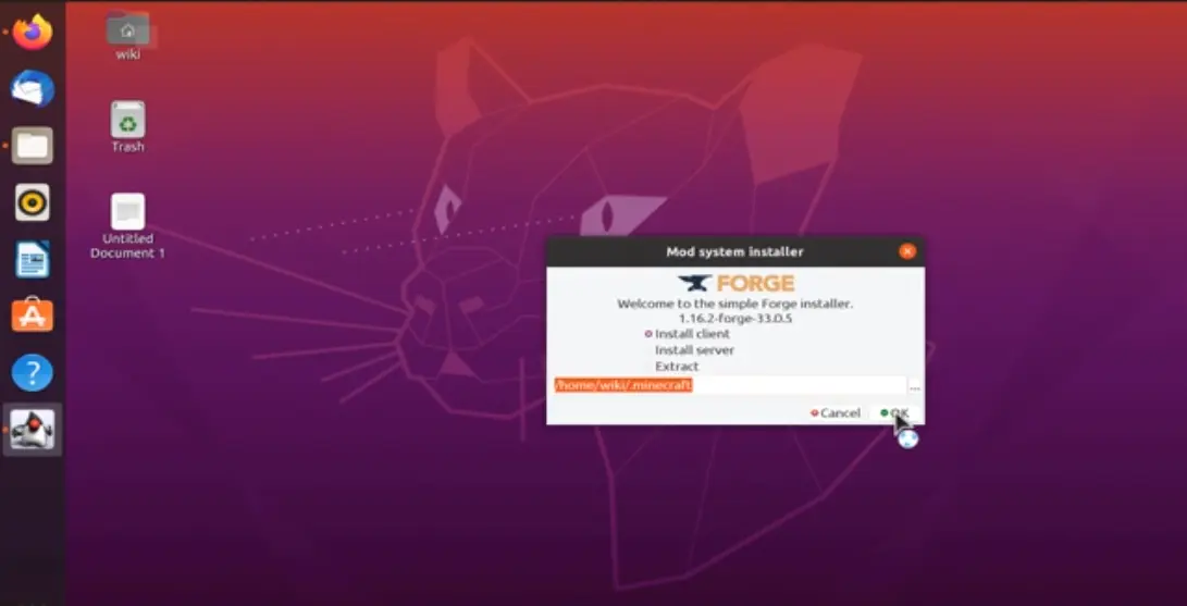 Pag-install ng Forge sa Linux