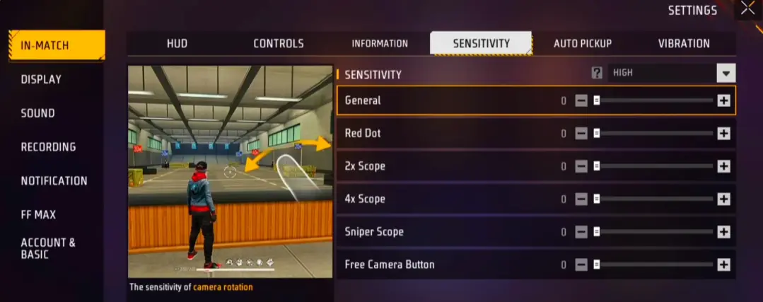 Pengaturan Sensitivitas Free Fire