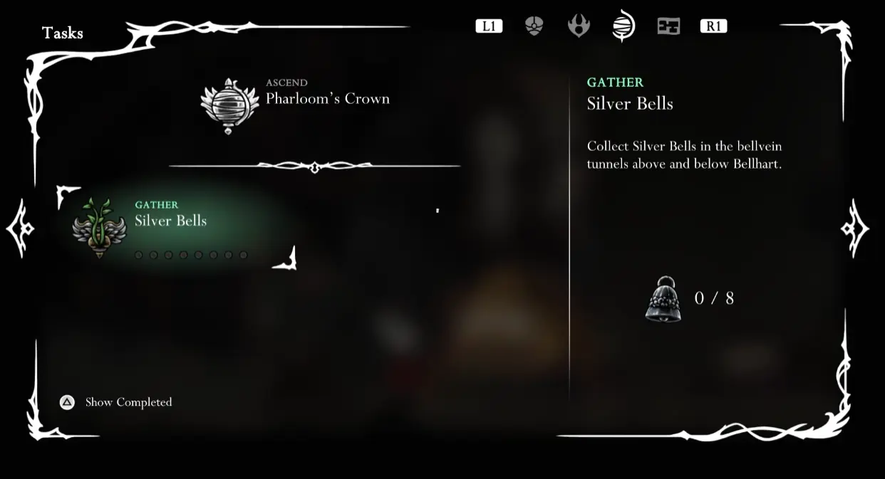 Warunki zadania Srebrne Dzwonki w Silksong