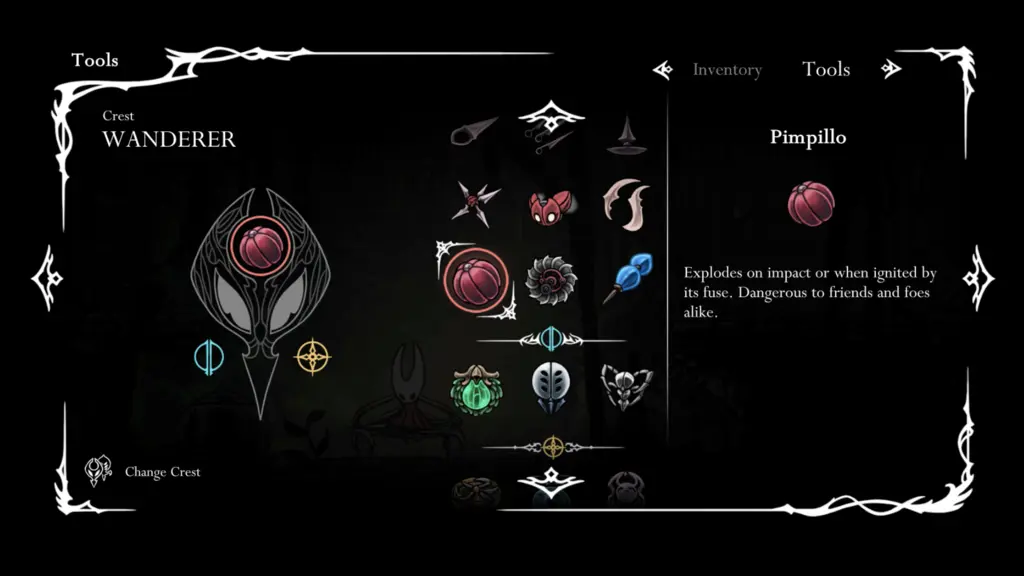 Outils dans Hollow Knight Silksong