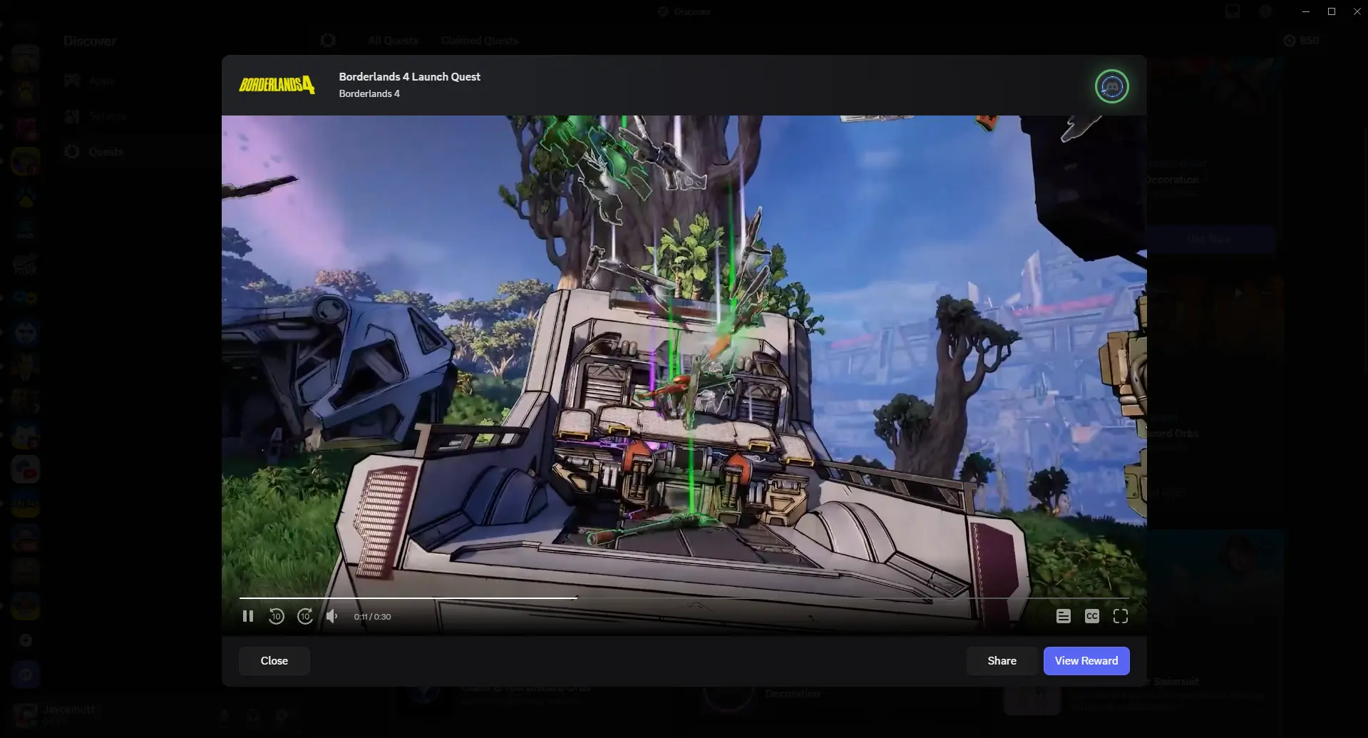 Borderlands 4 Video auf Discord