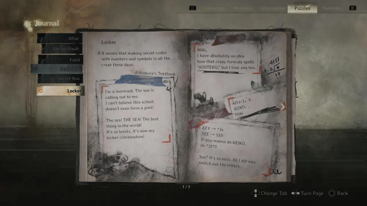 Locker Code Cipher Clues