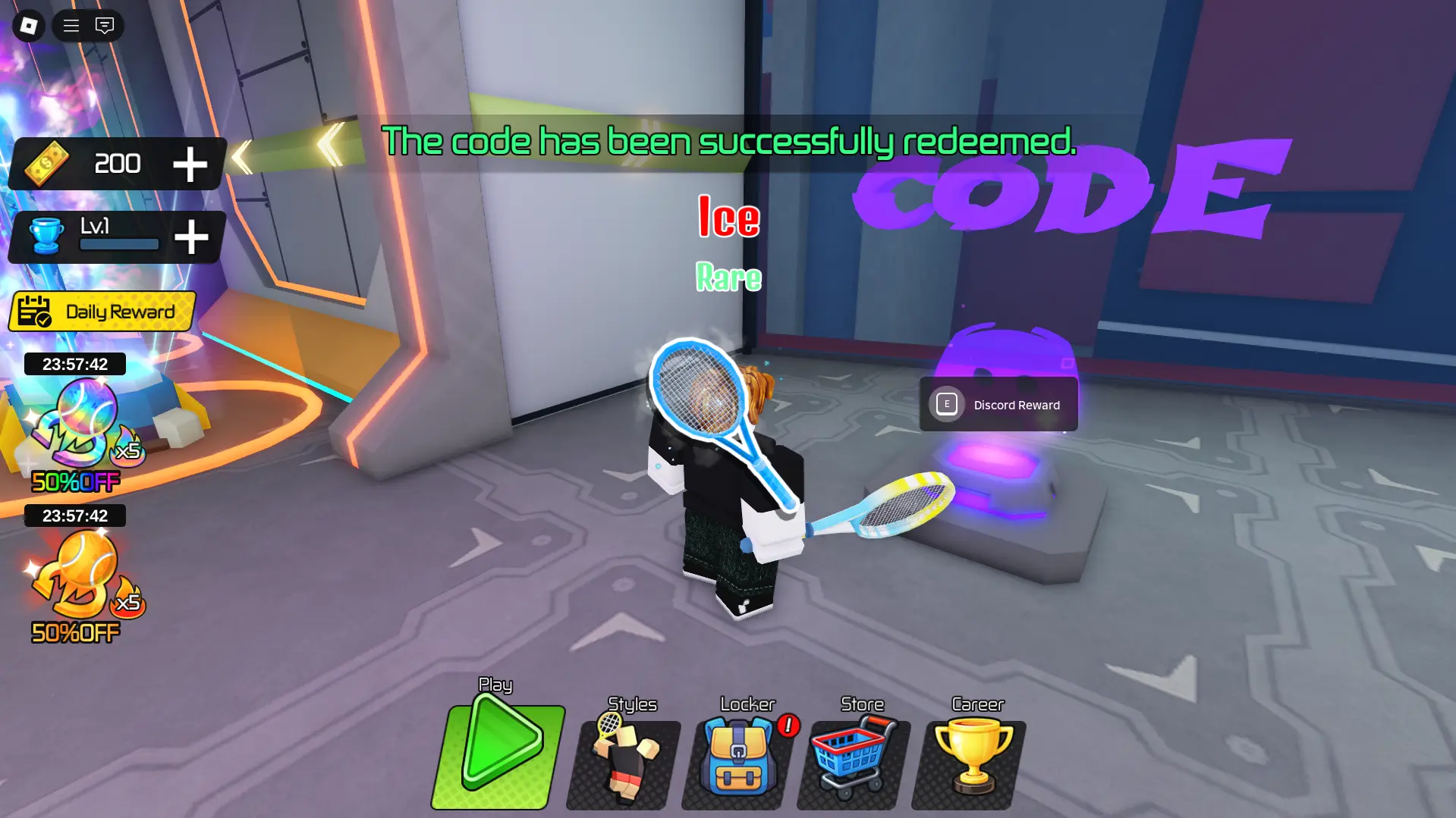 Ice Racket reward in Tennis Clash&nbsp;
