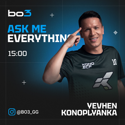 Евгений Коноплянка ответит на вопросы фанатов о футболе и Counter-Strike 2 в прямом эфире на bo3.gg