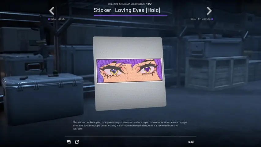 Valve видалила скандальну наліпку «Loving Eyes Holo» 