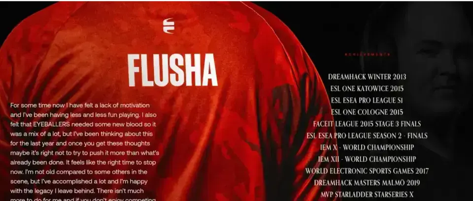 flusha ended his career as a player